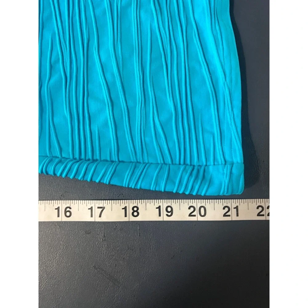 Lands End‎ Ruched Tankini Top Turquoise Size 6 beachy vacation tropical cruise